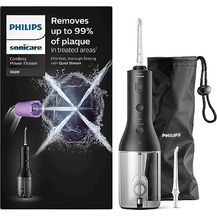 Image for Philips Sonicare kabelloser Power Flosser 3000 Munddusche, Wasser-Flosser für Zähne, Zahnfleisch und Zahnpflege, in schwarz (Modell HX3826/33)