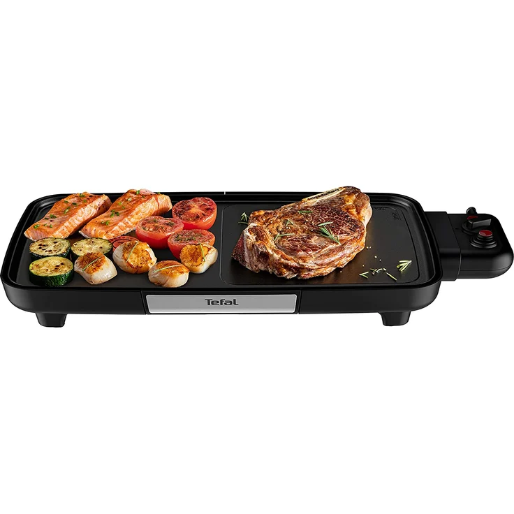 Tefal BBQ Booster CB6418 Tischgrill, antihaftbeschichtete Platte mit Thermo-Spot, 2200 Watt, schwarz – Bild 6