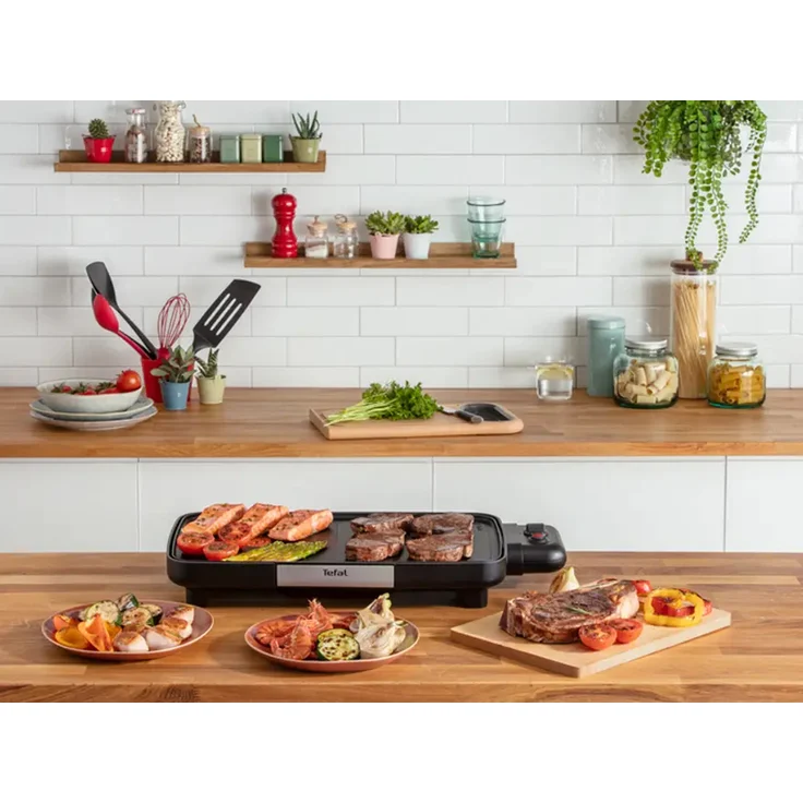 Tefal BBQ Booster CB6418 Tischgrill, antihaftbeschichtete Platte mit Thermo-Spot, 2200 Watt, schwarz – Bild 8