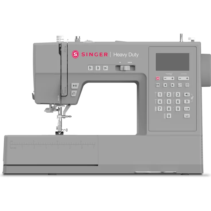 Singer Heavy Duty 6605 Computer-Nähmaschine, 568 Stich‐Applikationen, 9 einstufige Knopflocharten, 2 Alphabete, grau – Bild 2