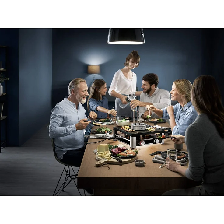 WMF Lumero 3in1 Gourmet Station für 8 Personen, Raclette Grill Fondue, elektrisch, Temperaturregulierung, Beleuchtung, 1800 Watt, platzsparend, edeldtahl matt – Bild 7