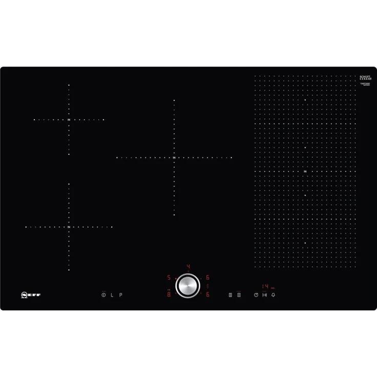 Neff T58PT20X0 (TPT 5820 X) Induktionskochfeld, Einbaugerät, Autark ja, Betriebsart elektrisch, Anzahl Kochstellen 5, flächenbündig (integriert), TwistPad, Flex Induction, Power Move, Powerstufe, schwarz – Bild 1