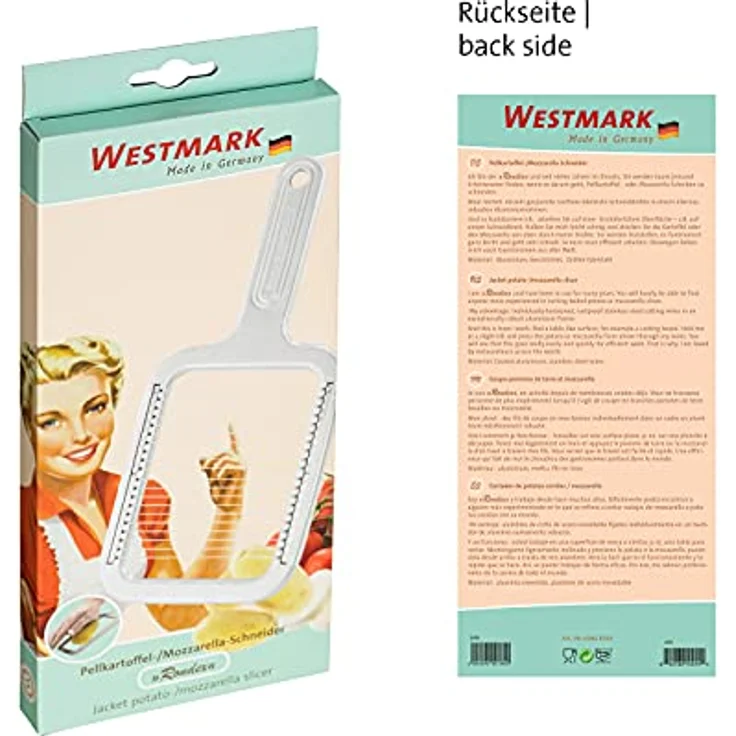 WESTMARK Gemüseschneider Rondex, Pellkartoffel- und Mozzarella-Schneider aus Aluminium, grau – Bild 3