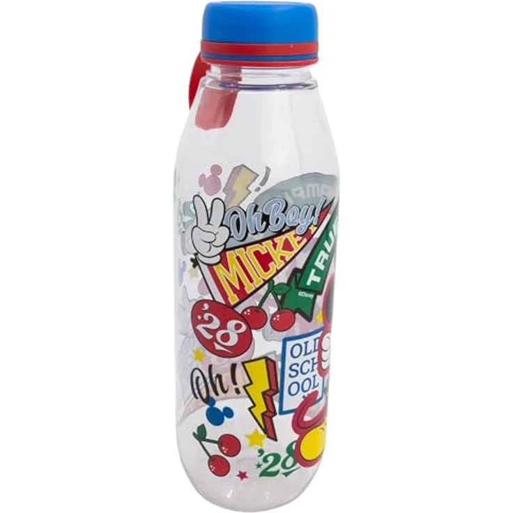 Disney Mickey Mouse Trinkflasche, 650 ml Ecozen Wasserflasche mit Trageschlaufe, mehrfarbig für Schule, Sport und Ausflüge – Bild 2