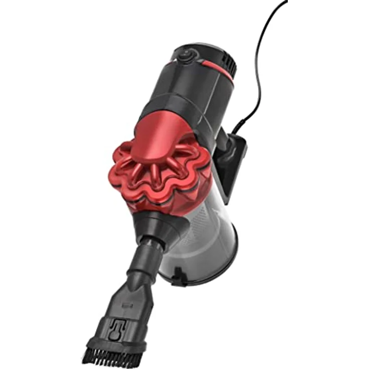 Venga! 2-in-1-Stiel- und Handstaubsauger, 4 m Anschlusskabel, beutellos, 2-in-1-Bodenbürste + 2 Extras, bis zu 20 kPa Saugleistung, rot/schwarz, 600 W, VG HVC 3001 – Bild 3