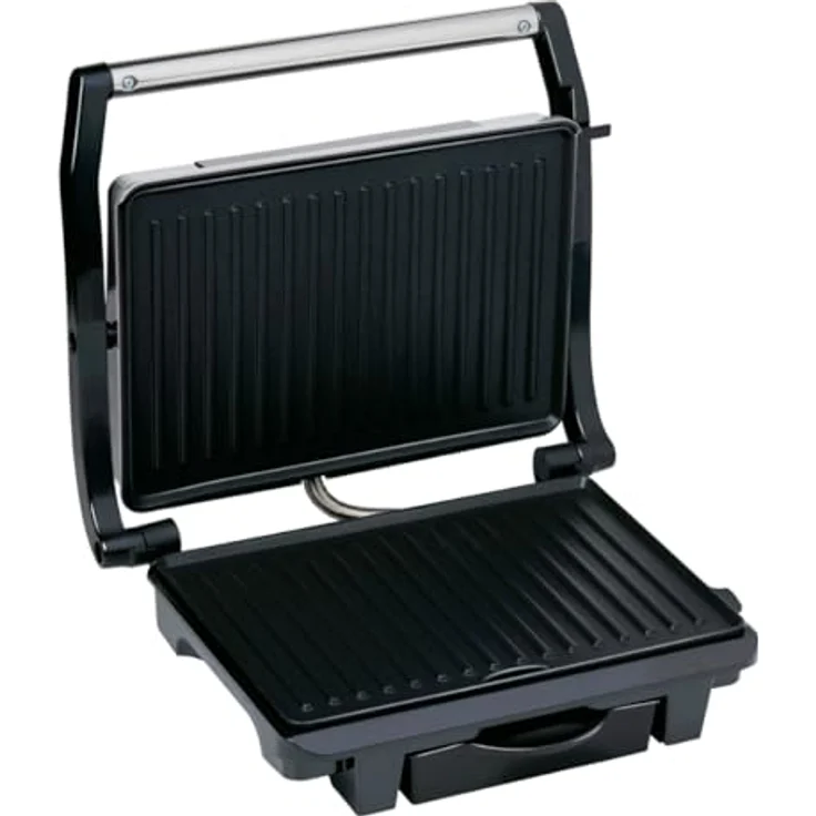alpina Kontaktgrill Optigrill 230V/1000W, Tischgrill mit Antihaftbeschichtung und Tropfschale, Schwarz/Rot – Bild 3