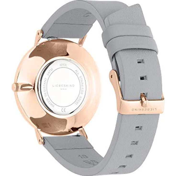 Liebeskind Berlin Damen Analog Quarz Uhr LT-0253-LQ, Edelstahlgehäuse IP Roségold, 38 mm, Echtlederarmband, Wasserdichtigkeit bis 5 bar – Bild 4