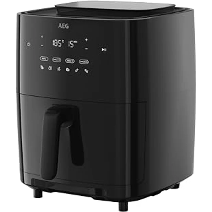AEG AAF7SB Heißluftfritteuse / 90% weniger Fett / 10 Programme / Dampfgaren / Dörren / 6,9 l / spülmaschinenfest / schwarz – Bild 1