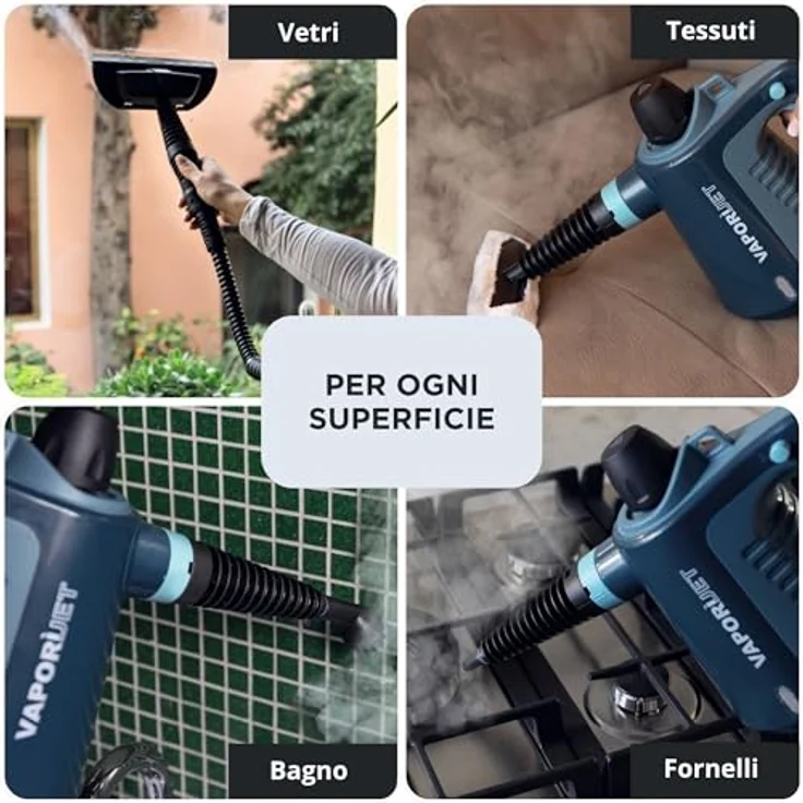 Ariete 4137/03, Dampfreiniger mit 1050 Watt, blau, 3,5 bar Dampfdruck, tragbares Design, inklusive Zubehör – Bild 4