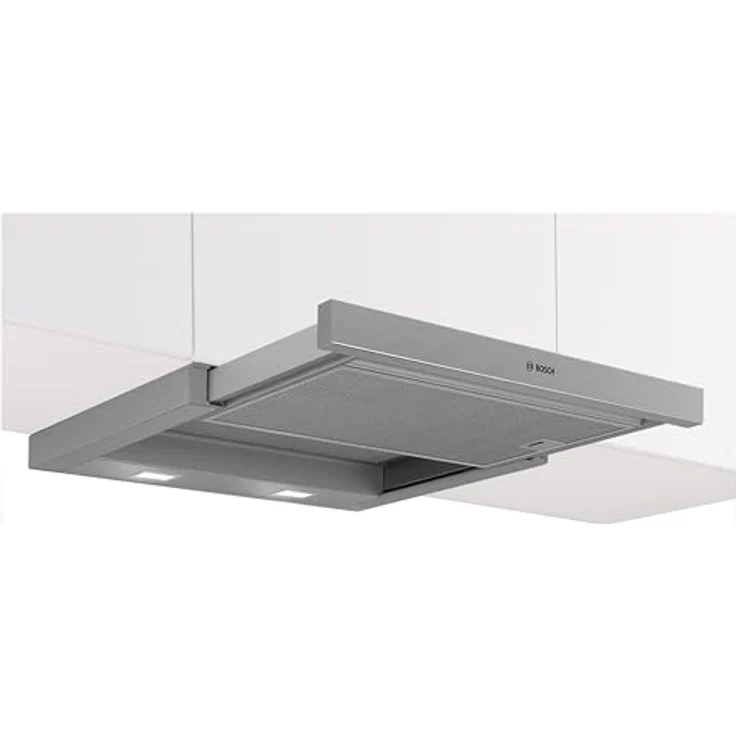 Bosch DFL064W54 Flachschirmhaube, grau-metallic, 60 cm, Abluft- und Umluftbetrieb, 394 m³/h max. Leistung, 3 Stufen, LED-Beleuchtung – Bild 1
