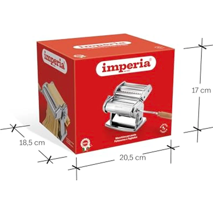 Imperia Duplex, Pastamaschine aus Edelstahl mit Nudelaufsatz für Tagliatelle und Fettuccine, Silber – Bild 8