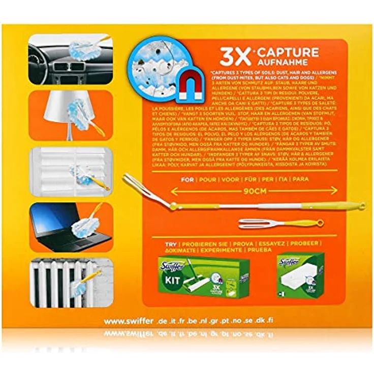 Swiffer Staubmagnet Tücher Nachfüllpackung, 60 Stück, (3 x 20 Tücher) – Bild 3