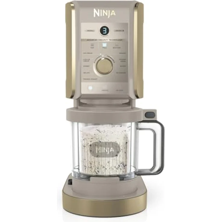 Ninja CREAMi Deluxe Eismaschine mit 10 Funktionen, 2x 710ml Behältern, Stone Gold, NC502EUSTGD – Bild 1