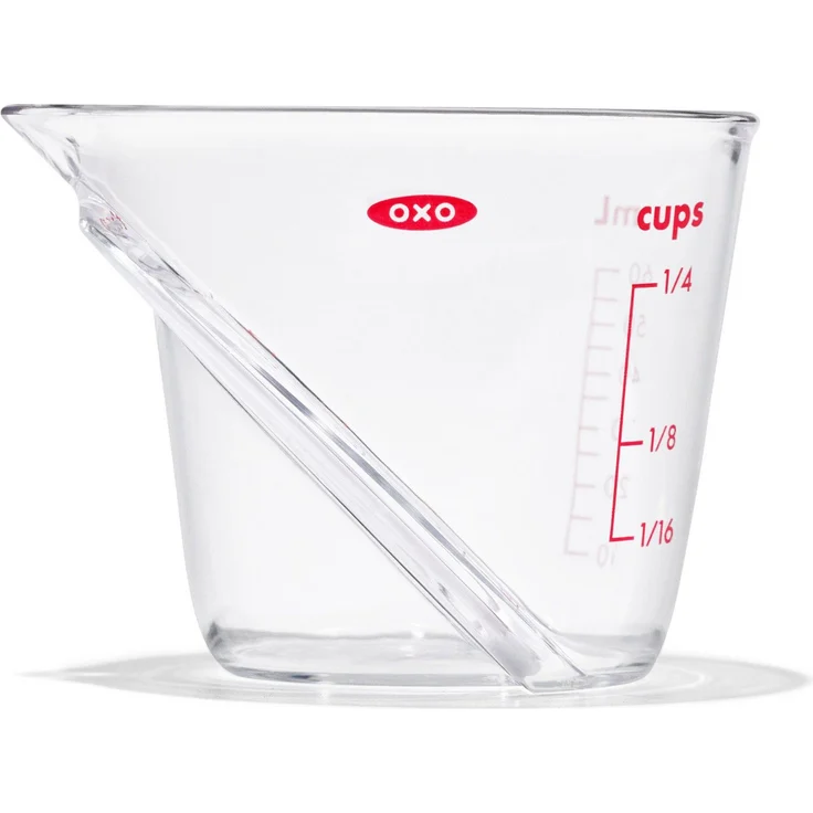 OXO Good Grips Mini-Messbecher, Kunststoff, 60 ml, spülmaschinenfest, präzises Dosieren, breiter Ausguss, Cups und Milliliter Markierungen, für Cocktails und Vinaigrettes, klein, Farbe: transparent - Preisvergleich – Bild 1