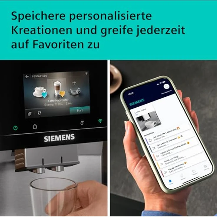 SIEMENS Kaffeevollautomat TQ727D03, farbiges Full-Touch-Display, Doppeltassenfunktion, sehr leise, schwarz – Bild 12