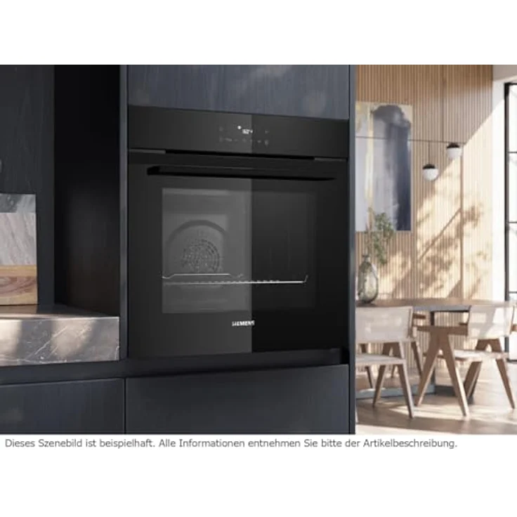 Siemens HB271ABB3, Pyrolyse Backofen in Deep Black Inox mit 5 Funktionen, Automatikprogrammen und 3D Heißluft – Bild 3