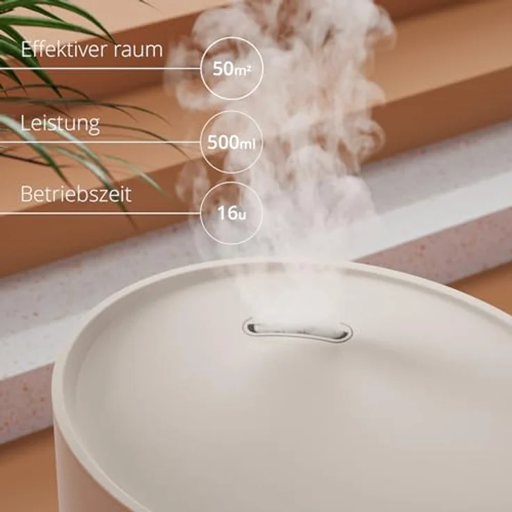 Duux Neo Ultrashall Luftbefeuchter Leise 5L - Smart Air Humidifier - Raumbefeuchter für Schlafzimmer, Kinderzimmer und Pflanzen - Greige – Bild 5