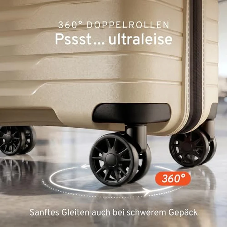 Stratic Novium SL Trolley L (77 cm), erweiterbar, 4 Rollen, Hartschale mit TSA-Schloss und Wäschefach, Streifendesign – Bild 3