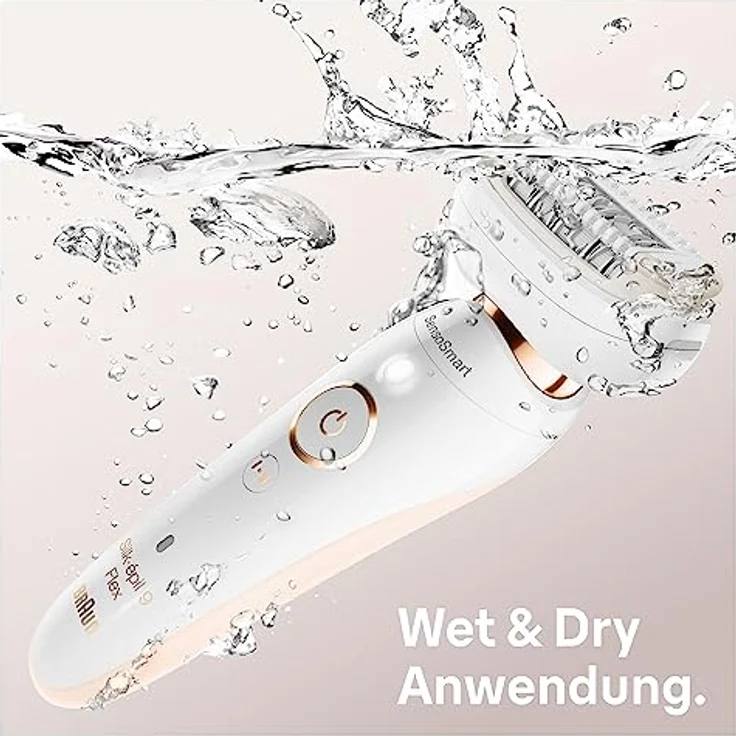 Braun Silk-épil 9 Flex 9010 Epilierer mit flexiblem Kopf inkl. Rasieraufsatz, Tiefen-Peelingbürste – Bild 6