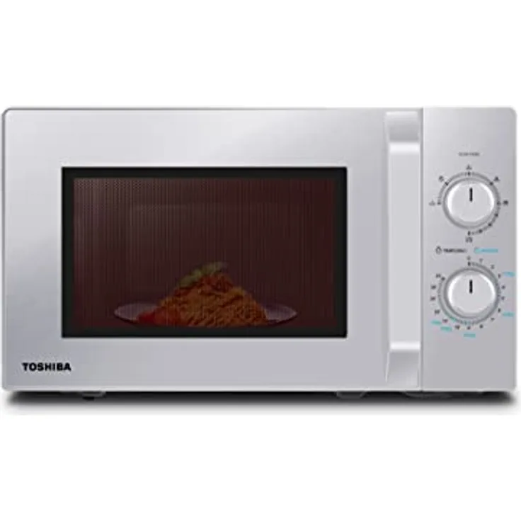 Toshiba MW2-MG20PF(SL) Mikrowellenherd mit knuspriger Grill- & Kombigarfunktion, 5 Leistungsstufen, 1000 W Grillleistung, Silber