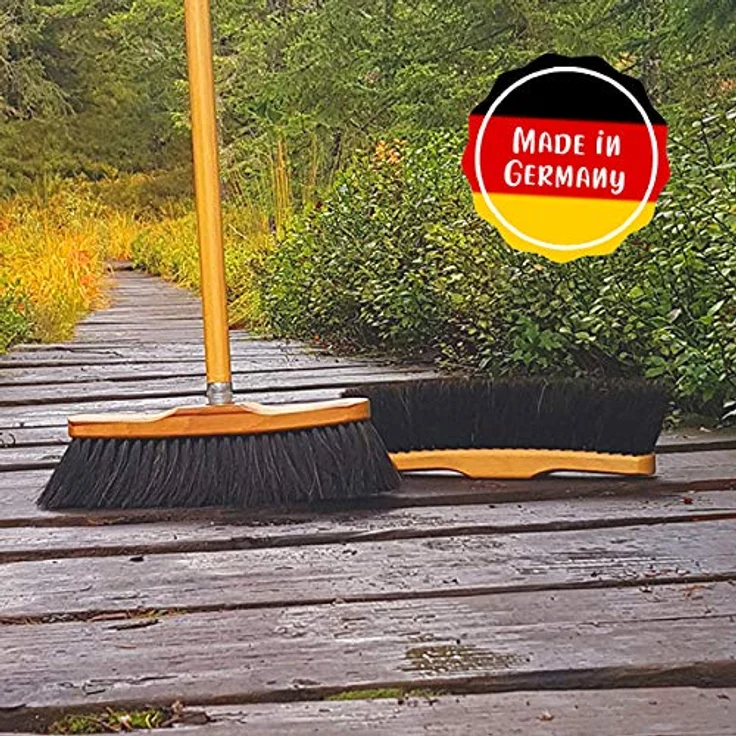 Zimmerbesen Rosshaar schwarz 28 cm | Stuben-Besen mit Gewinde aus Buchenholz FSC 100% | Kehrbesen Made in Germany (1, Stubenbesen Rosshaar) – Bild 3