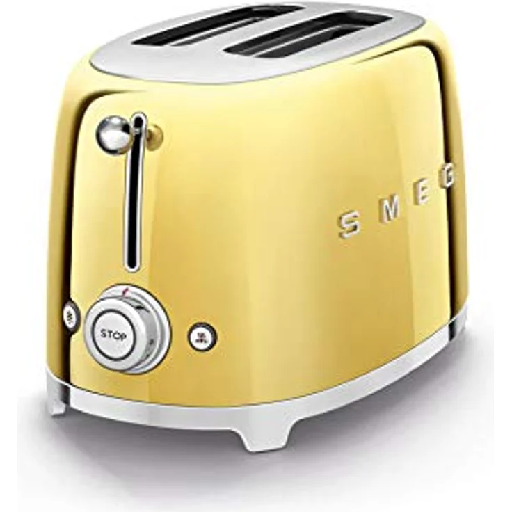 Smeg TSF01GOEU Doppelschlitztoaster, 950W, 6 Bräunungsstufen, gold – Bild 2