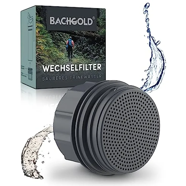 Bachgold® Wasserfilter Outdoor Wechselfilter mit 1500L Filterkapazität I entfernt 99,99% aller Bakterien und filtert Viren, Partikel und Schwermetalle I Blackout- & Krisensicher