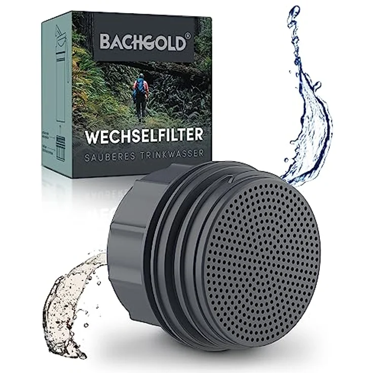 Bachgold® Wasserfilter Outdoor Wechselfilter mit 1500L Filterkapazität I entfernt 99,99% aller Bakterien und filtert Viren, Partikel und Schwermetalle I Blackout- & Krisensicher – Bild 1