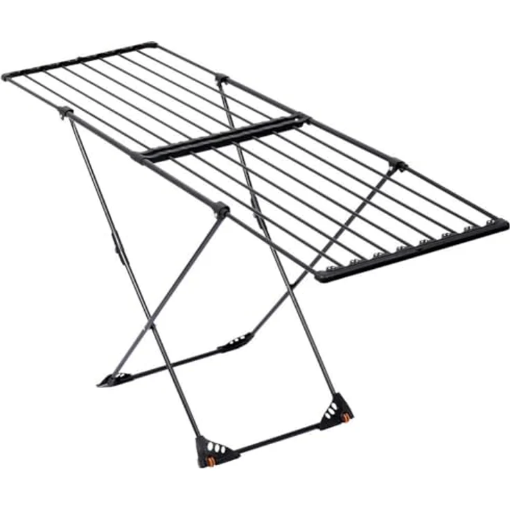 Vilde Wäscheständer Standtrockner | Ausziehbar Schwarz XXL 110-189 cm | Metall Drying Rack – Bild 4