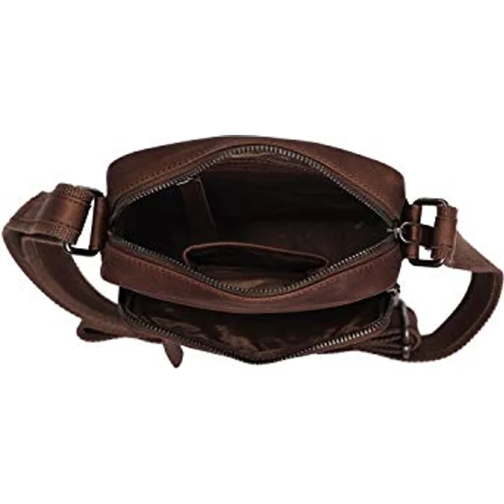 The Chesterfield Brand Wax Pull Up Umhängetasche, Handtasche aus Leder, 17 cm, braun, mit verstellbarem Schultergurt und organisiertem Innenraum – Bild 2