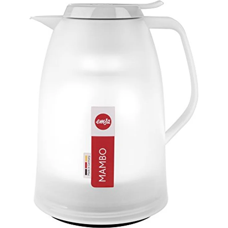 Emsa 514507 Isolierkanne, 1 Liter, Quick Tip Verschluss, 100% dicht, Weiß, Mambo – Bild 8