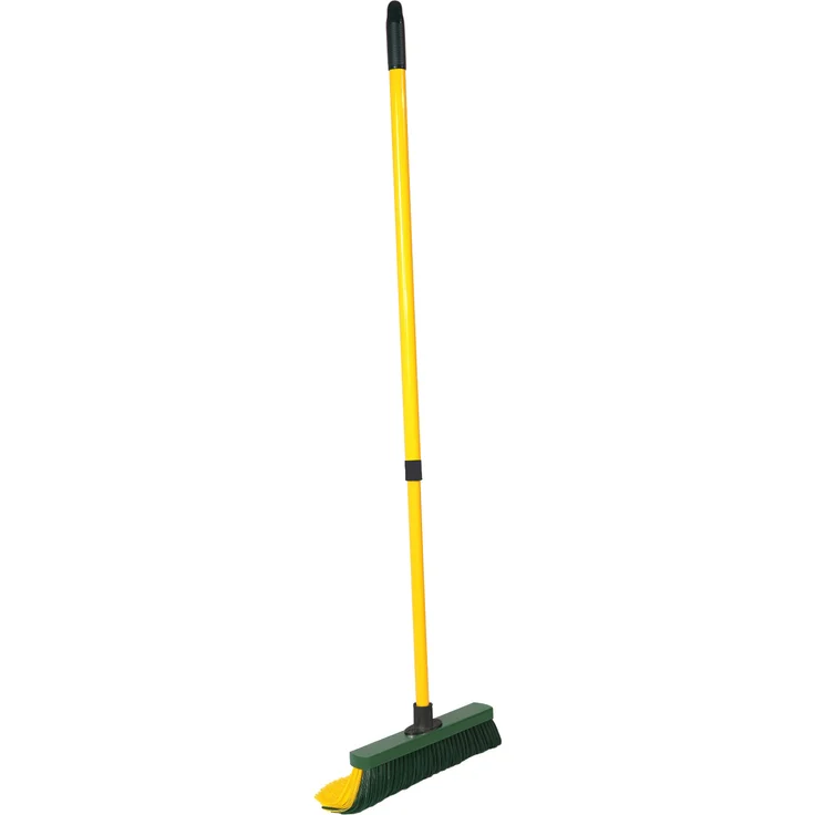 Steuber GmbH florasun Krallenbesen mit Teleskopstiel, 40 cm Breite, Stiellänge ausgefahren 1,4m, langer Kehrbesen mit gebogenen Borsten, verstellbarer Outdoorbesen – Bild 1