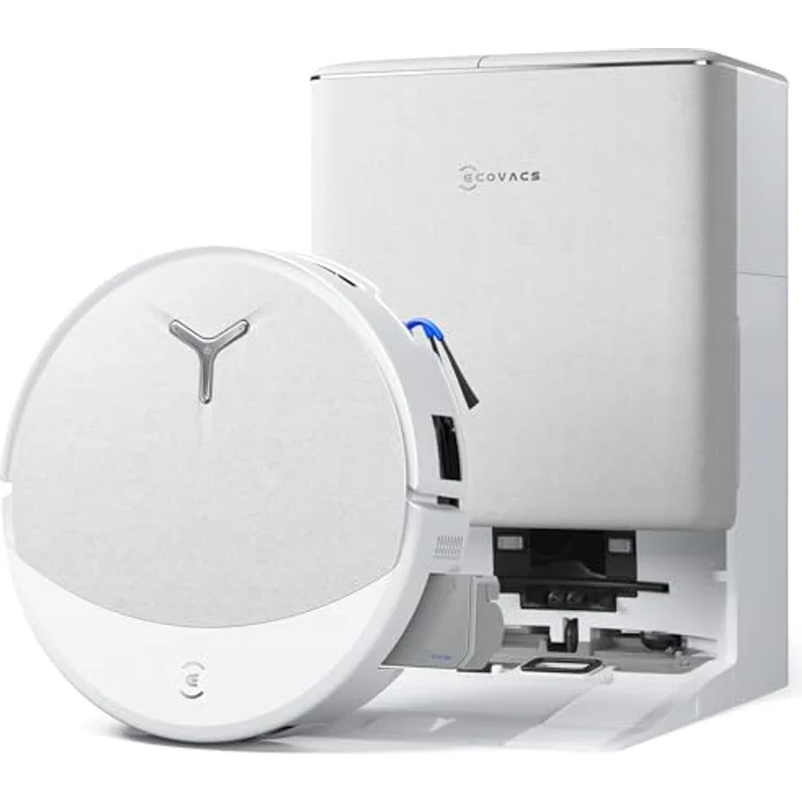 Ecovacs Deebot T90 Pro Omni, Roboter Staubsauger mit OZMO ROLLER 3.0, AI Fleckenerkennung, Allradantrieb, Farbe Weiß – Bild 1