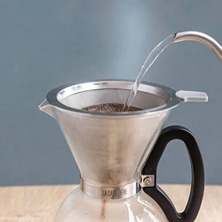 La Cafetière 1,1 Liter Slow Brew Manuelle Tropfkaffeemaschine, Edelstahlfilter, 8-Tassen-Kapazität aus hitzebeständigem Borosilikatglas – Bild 3