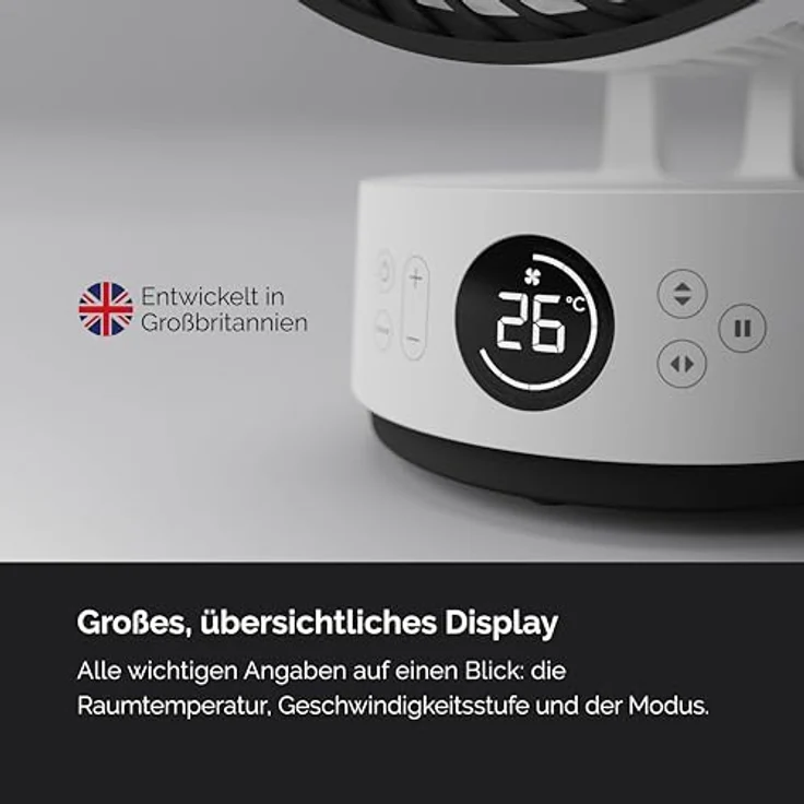 MEACO MeacoFan Sefte® Tischventilator - 10" Luftumwälzer mit 12 Geschwindigkeiten - Horizontale und vertikale Oszillation - Ultraleise, ferngesteuerte Kühlung – Bild 2