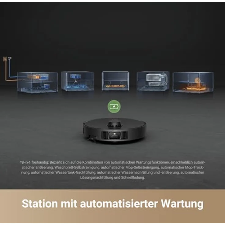 dreame X40 Master Staubsaugerroboter mit 28cm kompakter Basisstation, automatisches Befüllen und Entleeren, intelligente Navigation, 12.000Pa Starke Saugkraft, Mop-Selbstreinigung – Bild 4