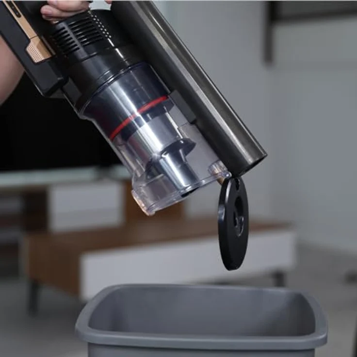 LIVINGTON Smart&Slim Vac, Beutelloser Akku Staubsauger mit 350W Motor, smarter Saugkraftanpassung und LED-Saugkopf, kabellos & leicht – Bild 4