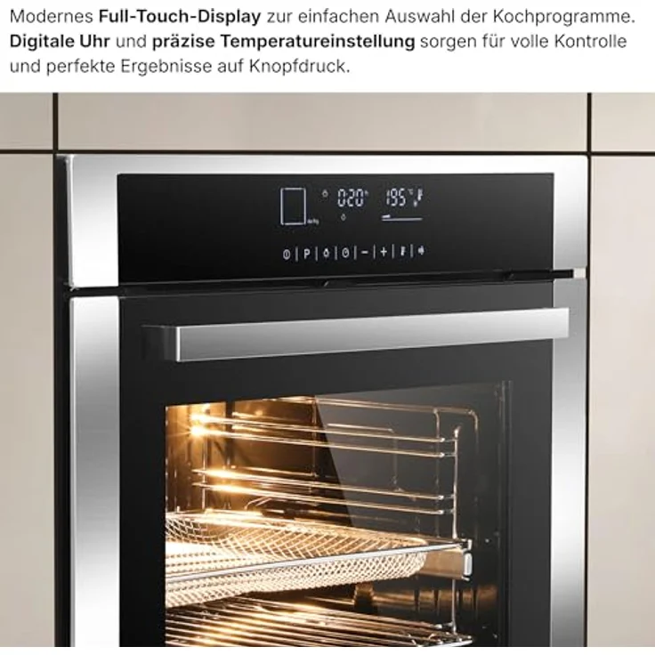 KB ELEMENTS Einbaubackofen 75DV3, 60 cm, 73 Liter, 15 Funktionen, Airfryer Funktion, AQUA CLEAN, Edelstahlrahmen, Touch Display – Bild 6
