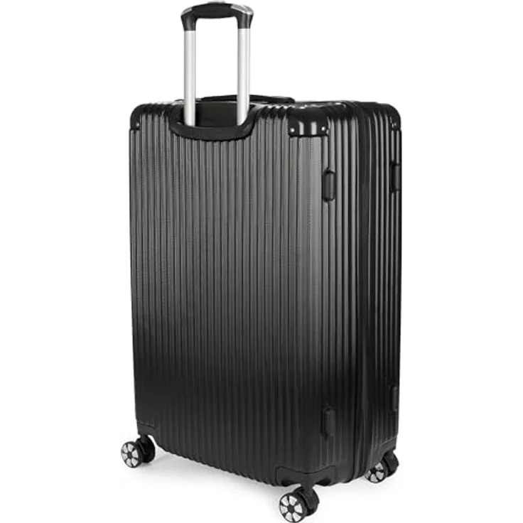 BRUBAKER Kofferset London - Hartschalen Koffer Set mit Zahlenschloss und 4 Rollen, ABS Trolleys (M, L, XL), 3 tlg., Boardcase, Silber – Bild 3
