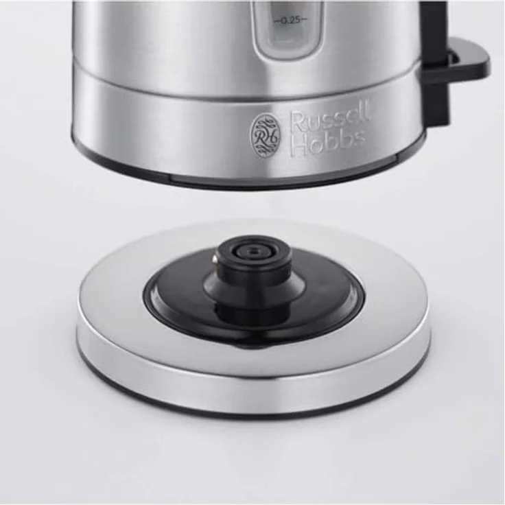 Russell Hobbs Mini-Wasserkocher Compact Edelstahl, 0,8l, 2200W, LED Beleuchtung, Kalkfilter, optimierte Ausgusstülle, platzsparend, kleiner Reisewasserkocher, kompakter Teekocher 24190-70 – Bild 3