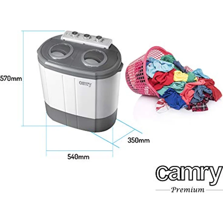 Camry CR8052 Mini Waschmaschine 3 kg - 60 cm - Ideal für kleine Wäsche und empfindliche Textilien – Bild 4