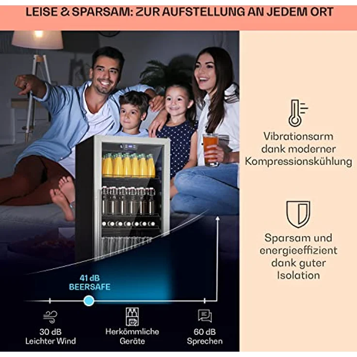 Klarstein Getränkekühlschrank HEA8-Beersafe-242-ss 10045901, Bier Hausbar Mini Fridge, Edelstahl, 242 Liter Kapazität - Preisvergleich – Bild 2