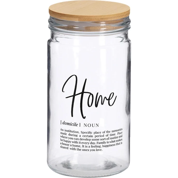 Zeller Vorratsglas Home - Luftdicht mit Bambusdeckel - 1000 ml - Transparent - Braun - Schwarz - Glas