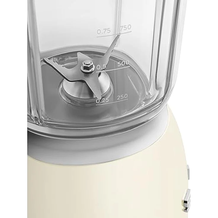 Smeg BLF03CREU Standmixer in 50's Style, 800 Watt, 1,5 Liter, 4 Geschwindigkeiten, 4 Programme, Aluminium-Druckguss, creme, Serie: – Bild 3