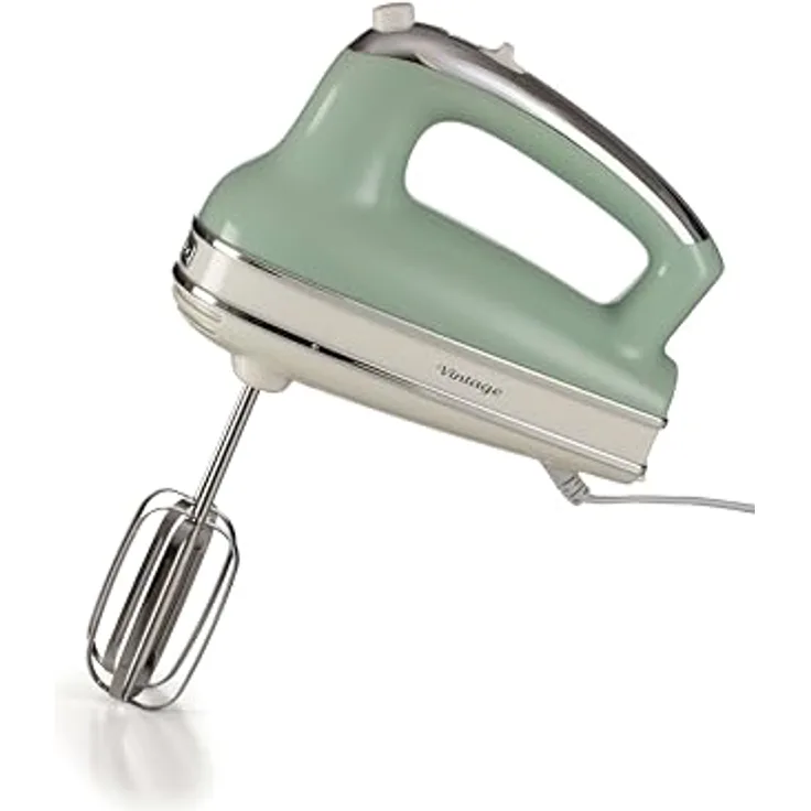 Ariete Vintage, Multifunktions-Handmixer 1548, 5 Geschwindigkeiten, Turbo-Funktion, 2 Edelstahlrührbesen, 450W, Grün