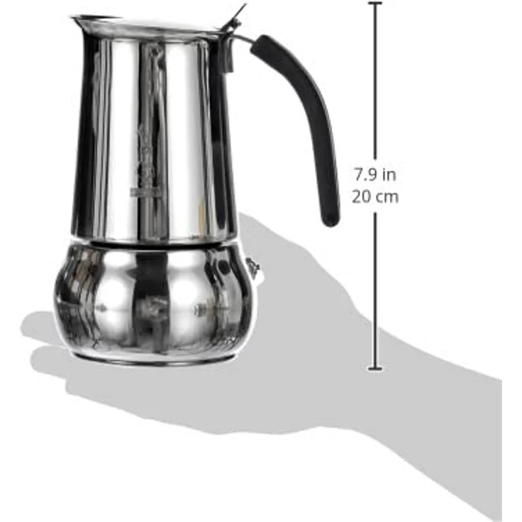 Bialetti 4883 Kitty 6 Tassen, Espressokocher Edelstahl, Rostfreier Stahl, Silber – Bild 4