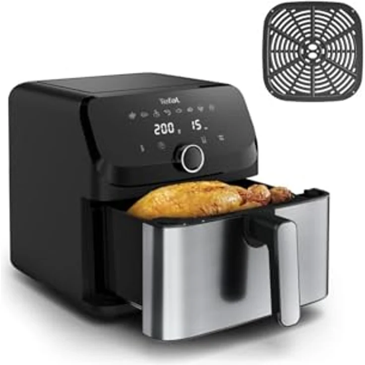 Tefal Easy Fry Mega EY855D10, Heißluftfritteuse mit 7.5 L Fassungsvermögen, 8 Garprogrammen, schwarz – Bild 3