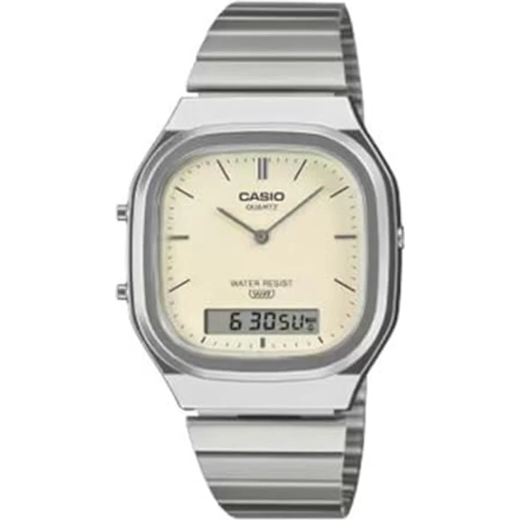 Casio AQ-240, Armbanduhr mit analog-digitalem Display, dezentem Design und Farbakzenten – Bild 2