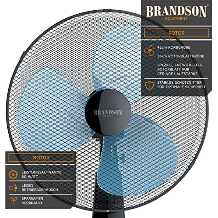 Brandson Standventilator mit Fernbedienung Standlüfter - Ventilator höhenverstellbarer Standfuß - – Bild 4