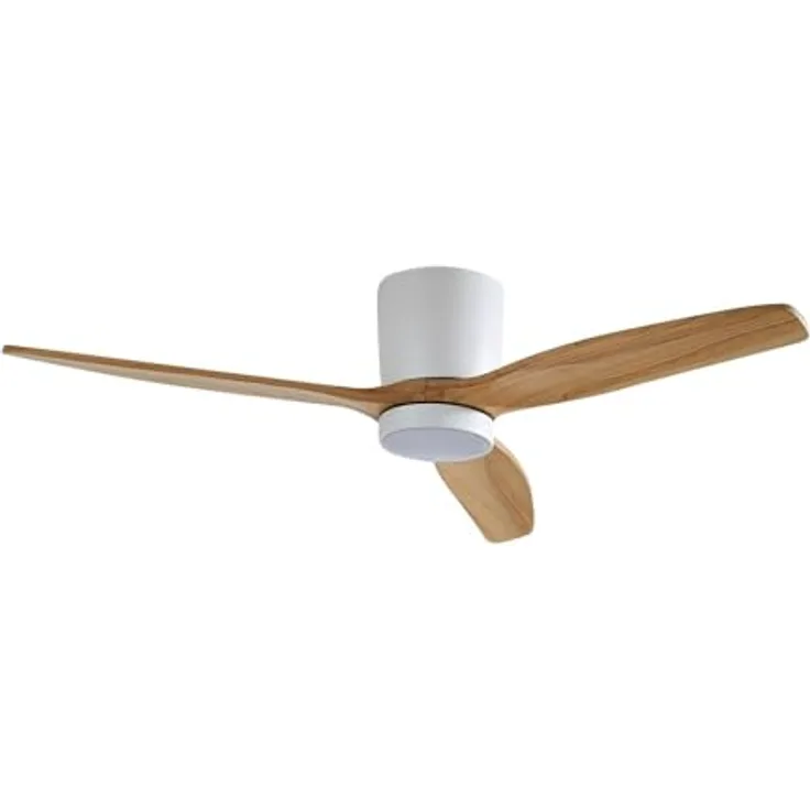 Lucande LED Deckenventilator mit Licht, Fernbedienung, 6 Geschwindigkeiten, Farbwechsel, Sommer- und Winterbetrieb, Holz hell, Ø 132 cm, 18W, 2000lm